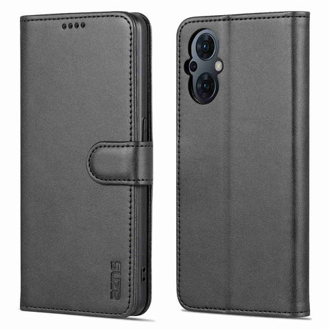 AZNS For Oppo Reno8 Lite 5G Drop-proof Phone Wallet Case Stand PU Leather Phone Cover with Soft TPU Inner Card Holder