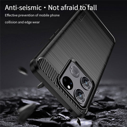 MOFI JK TPU Series-1 for OnePlus Ace Racing 5G Anti-dust Soft TPU Cell Phone Case Brushed Surface Carbon Fiber Phone Shell
