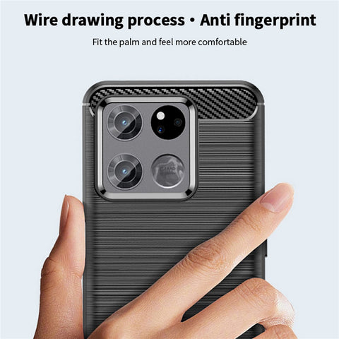 MOFI JK TPU Series-1 for OnePlus Ace Racing 5G Anti-dust Soft TPU Cell Phone Case Brushed Surface Carbon Fiber Phone Shell