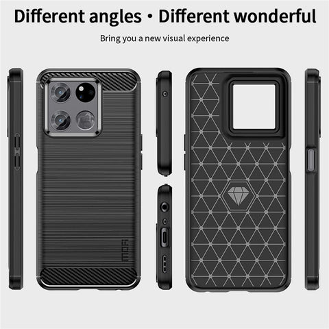 MOFI JK TPU Series-1 for OnePlus Ace Racing 5G Anti-dust Soft TPU Cell Phone Case Brushed Surface Carbon Fiber Phone Shell