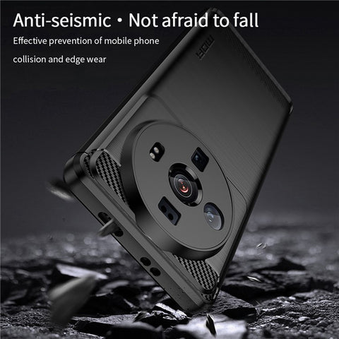 MOFI JK TPU Series-1 for Xiaomi 12S Ultra 5G Anti-scratch Brushed Surface Soft TPU Drop-proof Case Carbon Fiber Phone Shell