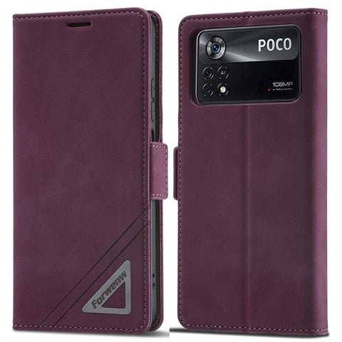 FORWENW F3-Series For Xiaomi Poco X4 Pro 5G Anti-scratch PU Leather Phone Case Wallet Stand Drop-proof Mobile Phone Flip Cover