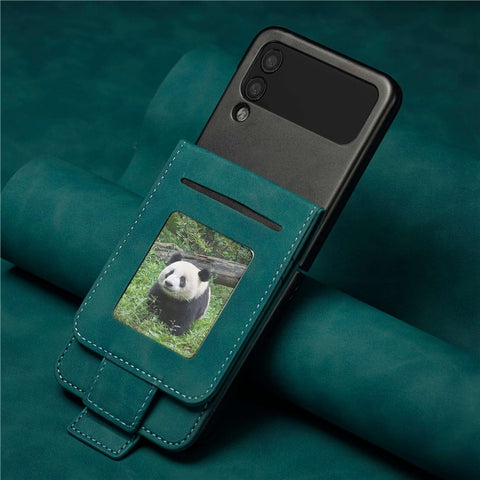 FORWENW F3-Series For Samsung Galaxy Z Flip3 5G Card Slot Design Flipping Case PU Leather Cell Phone Cover with Stand