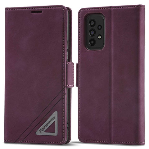 FORWENW F3-Series For Samsung Galaxy A33 5G Scratch-resistant Wallet Style Case PU Leather Flip Protective Phone Shell with Stand