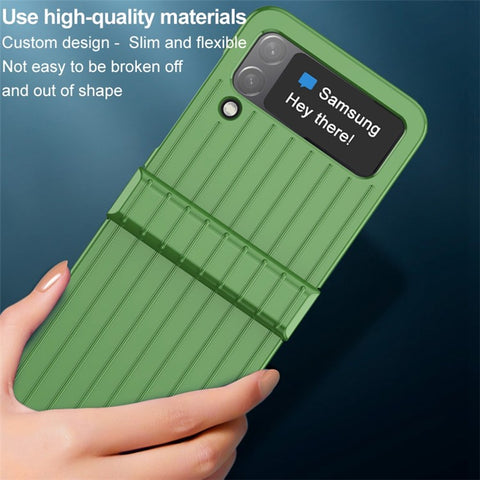 IMAK JS-3 Series Suitcase Style for Samsung Galaxy Z Flip4 5G Hinge Design Anti-fall Hard PC Phone Cover