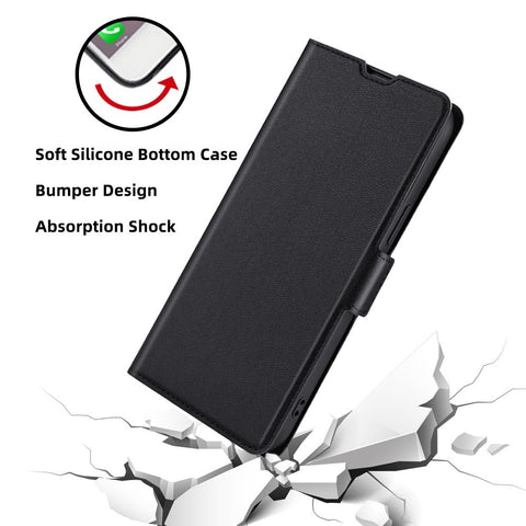 For OnePlus 10T 5G / Ace Pro 5G Magnetic Flip PU Leather Case Card Slots Stand Function Shockproof Protective Cover