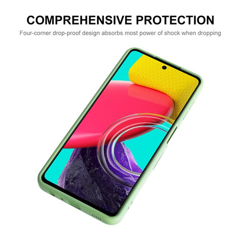 ENKAY HAT PRINCE For Samsung Galaxy M53 5G Anti-drop Silicone Phone Case Straight Edge Liquid Precise Cutout Lens Protection Back Cover