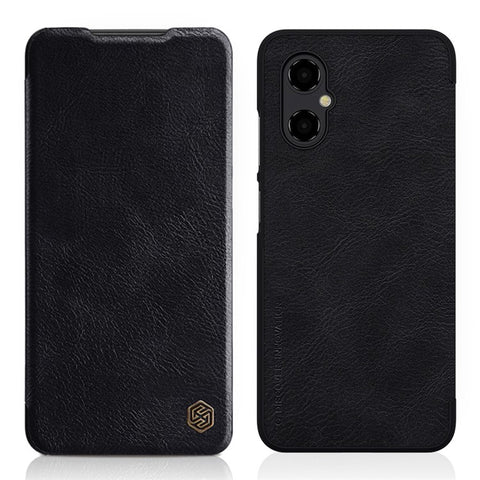 NILLKIN Qin Series for Xiaomi Poco M4 5G Anti-scratch Phone Case Shockproof PU Leather Folio Flip Phone Cover Card Holder