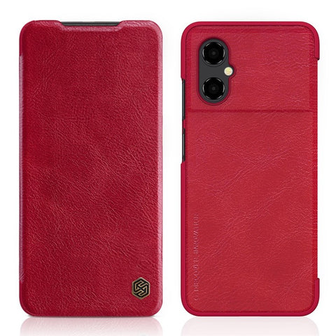 NILLKIN Qin Series for Xiaomi Poco M4 5G Anti-scratch Phone Case Shockproof PU Leather Folio Flip Phone Cover Card Holder