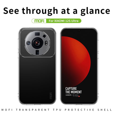 MOFI For Xiaomi 12S Ultra 5G Ultra Slim Anti-fall Fexlible TPU Phone Case Drop-proof Transparent Mobile Phone Back Cover