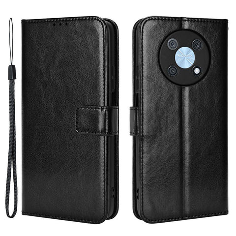 Anti-scratch Phone Case For Huawei nova Y90 4G / Enjoy 50 Pro 4G, Drop-proof Phone Cover Crazy Horse Texture Wallet Stand Shell