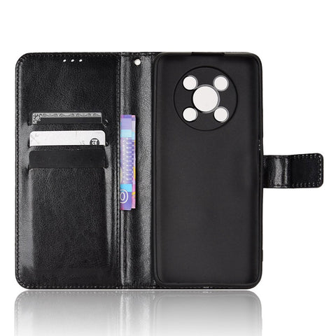 Anti-scratch Phone Case For Huawei nova Y90 4G / Enjoy 50 Pro 4G, Drop-proof Phone Cover Crazy Horse Texture Wallet Stand Shell