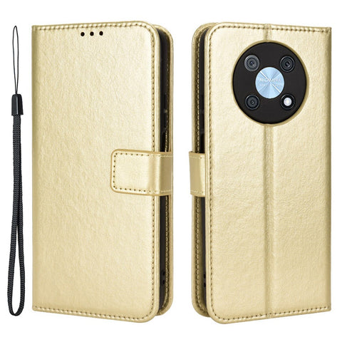 Anti-scratch Phone Case For Huawei nova Y90 4G / Enjoy 50 Pro 4G, Drop-proof Phone Cover Crazy Horse Texture Wallet Stand Shell