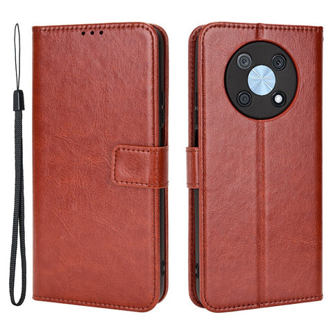 Anti-scratch Phone Case For Huawei nova Y90 4G / Enjoy 50 Pro 4G, Drop-proof Phone Cover Crazy Horse Texture Wallet Stand Shell