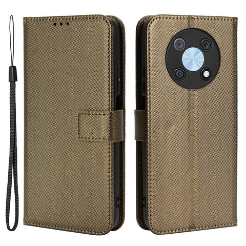 Phone Case For Huawei nova Y90 4G / Enjoy 50 Pro 4G, Full Protection Diamond Texture PU Leather Cell Phone Wallet Cover with Strap