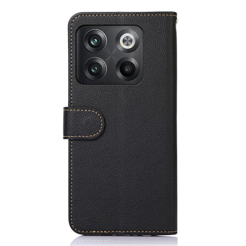 KHAZNEH For OnePlus 10T 5G / Ace Pro 5G Flip Folio Wallet RFID Blocking Case Litchi Texture PU Leather Magnetic Handbag Stand Cover with Strap
