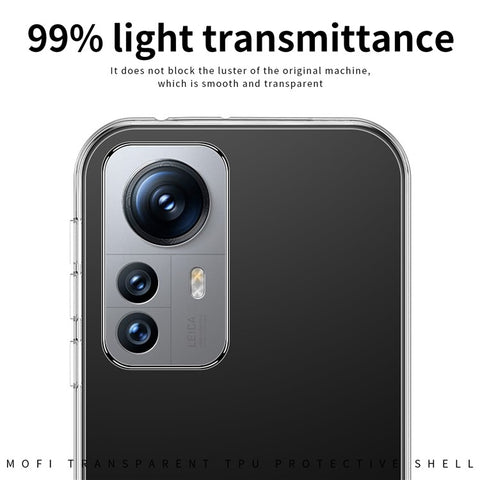 MOFI Transparent Phone Case For Xiaomi 12X 5G / 12 5G / 12S 5G, Non-Yellowing Soft TPU Scratch-resistant Mobile Phone Back Cover