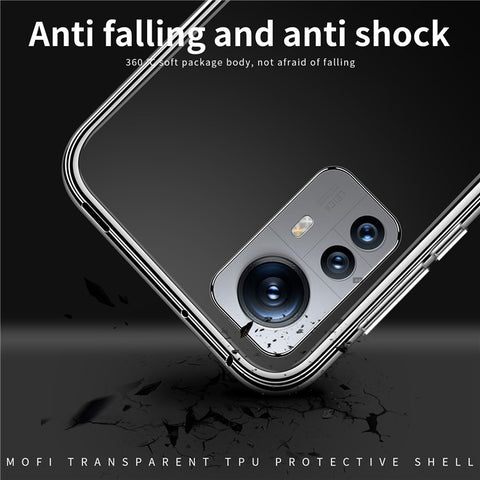 MOFI Transparent Phone Case For Xiaomi 12X 5G / 12 5G / 12S 5G, Non-Yellowing Soft TPU Scratch-resistant Mobile Phone Back Cover