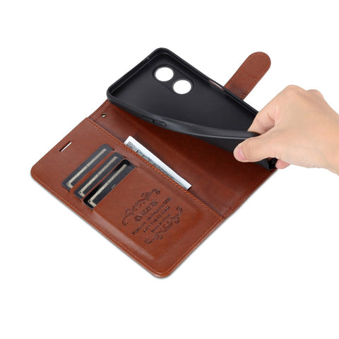 AZNS Anti-fall Flip Wallet Case for Oppo A97 5G, Full Protection PU Leather Phone Cover Shell with Adjustable Stand