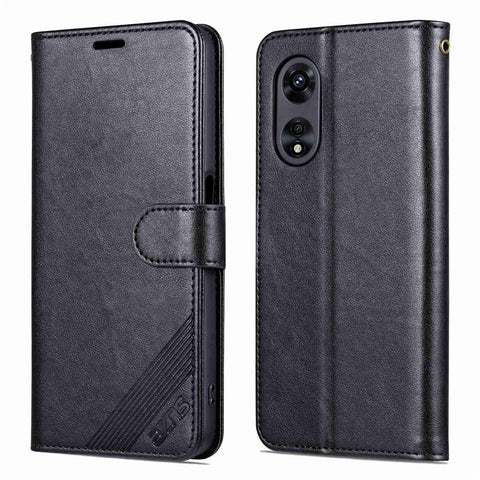 AZNS Anti-fall Flip Wallet Case for Oppo A97 5G, Full Protection PU Leather Phone Cover Shell with Adjustable Stand
