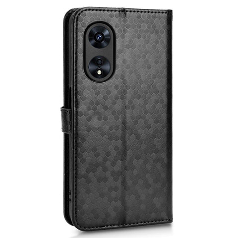 For Oppo A97 5G Wallet Stand Case Dot Pattern Imprinted TPU+PU Leather All-inclusive Protection Cover