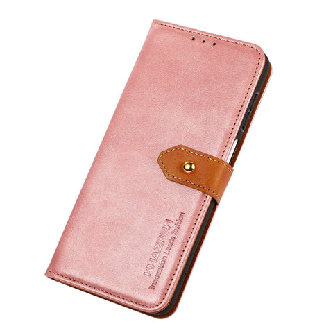 KHAZNEH for OnePlus 10T 5G / Ace Pro 5G Golden Magnetic Buckle Phone Cover, Dual Color Stand Function Wallet PU Leather Case