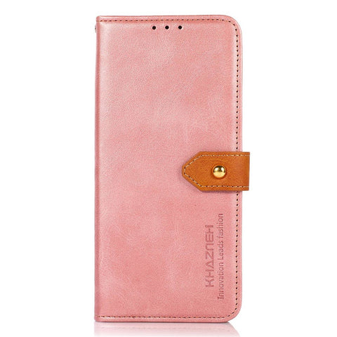 KHAZNEH for OnePlus 10T 5G / Ace Pro 5G Golden Magnetic Buckle Phone Cover, Dual Color Stand Function Wallet PU Leather Case