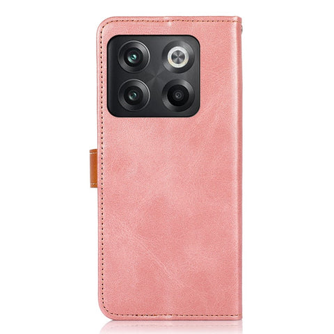 KHAZNEH for OnePlus 10T 5G / Ace Pro 5G Golden Magnetic Buckle Phone Cover, Dual Color Stand Function Wallet PU Leather Case