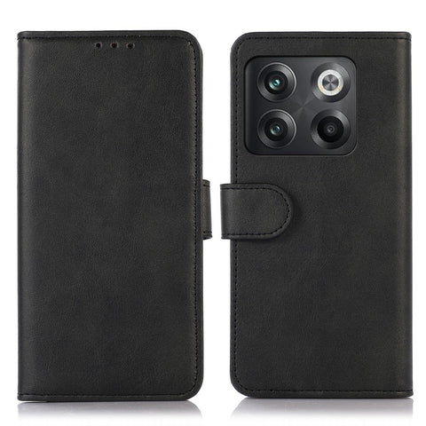 For OnePlus 10T 5G / Ace Pro 5G Anti-collision Magnetic Clasp Cowhide Textured Phone Wallet Case PU Leather Flip Cover Viewing Stand