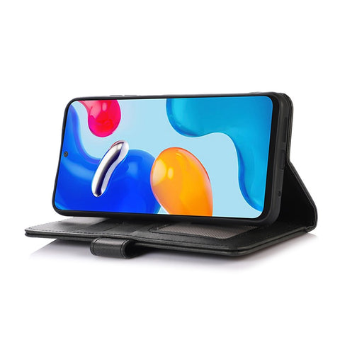 For OnePlus 10T 5G / Ace Pro 5G Anti-collision Magnetic Clasp Cowhide Textured Phone Wallet Case PU Leather Flip Cover Viewing Stand