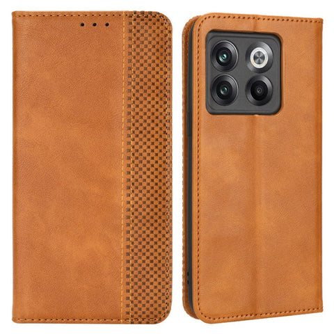 For OnePlus 10T 5G / Ace Pro 5G Magnetic Auto Closing Wallet Feature Case Retro Imprint Pattern PU Leather Stand Protective Shell