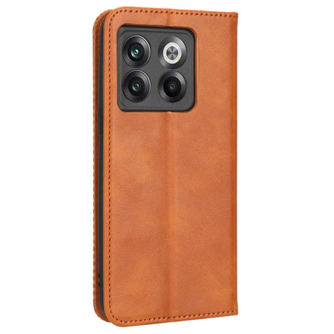 For OnePlus 10T 5G / Ace Pro 5G Magnetic Auto Closing Wallet Feature Case Retro Imprint Pattern PU Leather Stand Protective Shell