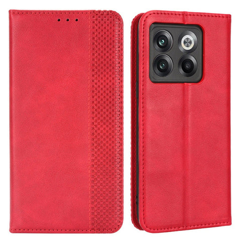 For OnePlus 10T 5G / Ace Pro 5G Magnetic Auto Closing Wallet Feature Case Retro Imprint Pattern PU Leather Stand Protective Shell