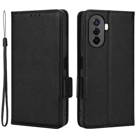 Shockproof Phone Case For Huawei nova Y70 4G / nova Y70 Plus 4G / Enjoy 50 4G, Litchi Texture PU Leather Dual Magnetic Clasp Wallet Cover Stand
