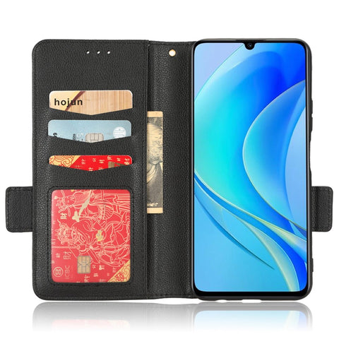 Shockproof Phone Case For Huawei nova Y70 4G / nova Y70 Plus 4G / Enjoy 50 4G, Litchi Texture PU Leather Dual Magnetic Clasp Wallet Cover Stand