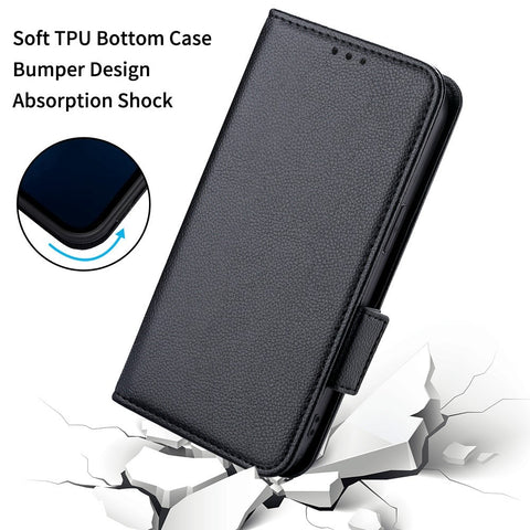 Shockproof Phone Case For Huawei nova Y70 4G / nova Y70 Plus 4G / Enjoy 50 4G, Litchi Texture PU Leather Dual Magnetic Clasp Wallet Cover Stand
