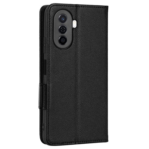 Shockproof Phone Case For Huawei nova Y70 4G / nova Y70 Plus 4G / Enjoy 50 4G, Litchi Texture PU Leather Dual Magnetic Clasp Wallet Cover Stand
