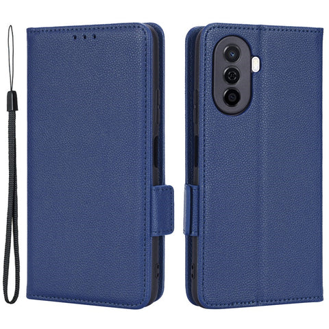 Shockproof Phone Case For Huawei nova Y70 4G / nova Y70 Plus 4G / Enjoy 50 4G, Litchi Texture PU Leather Dual Magnetic Clasp Wallet Cover Stand