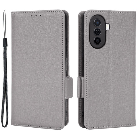 Shockproof Phone Case For Huawei nova Y70 4G / nova Y70 Plus 4G / Enjoy 50 4G, Litchi Texture PU Leather Dual Magnetic Clasp Wallet Cover Stand