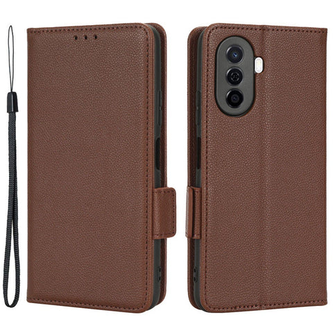 Shockproof Phone Case For Huawei nova Y70 4G / nova Y70 Plus 4G / Enjoy 50 4G, Litchi Texture PU Leather Dual Magnetic Clasp Wallet Cover Stand