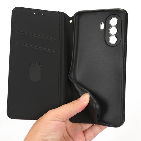 Flip Wallet Cover For Huawei nova Y70 4G / nova Y70 Plus 4G / Enjoy 50 4G, PU Leather Stand Imprinting Rhombus Pattern Phone Case