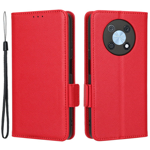 Litchi Texture Phone Cover For Huawei nova Y90 4G / Enjoy 50 Pro 4G, Scratch-resistant PU Leather Dual Magnetic Clasp Phone Wallet Stand Case