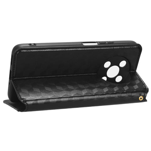 For Huawei nova Y90 4G / Enjoy 50 Pro 4G Imprinting Rhombus Pattern Phone Flip Leather Case Stand Anti-scratch Phone Wallet Cover