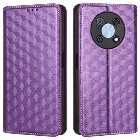 For Huawei nova Y90 4G / Enjoy 50 Pro 4G Imprinting Rhombus Pattern Phone Flip Leather Case Stand Anti-scratch Phone Wallet Cover