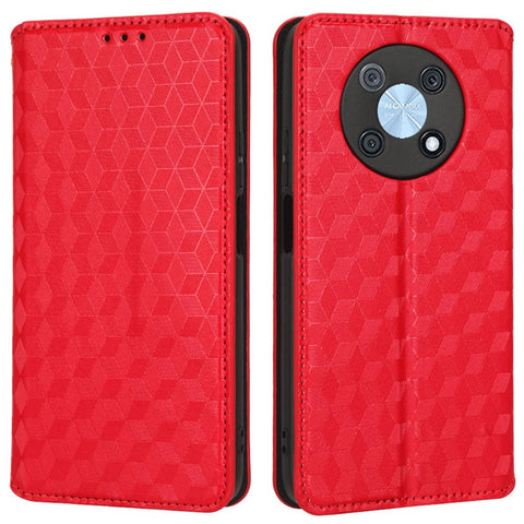 For Huawei nova Y90 4G / Enjoy 50 Pro 4G Imprinting Rhombus Pattern Phone Flip Leather Case Stand Anti-scratch Phone Wallet Cover