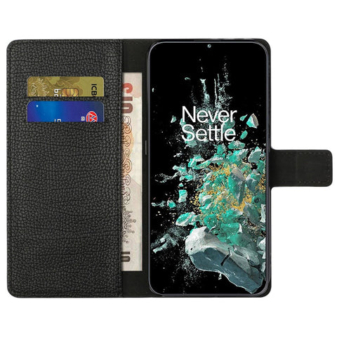 For OnePlus 10T 5G / Ace Pro 5G Litchi Texture PU Leather Phone Case Stand Anti-scratch Wallet Cover Protective Phone Shell