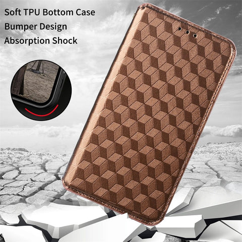 Wallet Cover for OnePlus 10T 5G / Ace Pro 5G, Flip PU Leather Stand Imprinting Rhombus Pattern Phone Case
