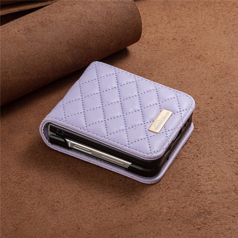 BINFEN COLOR Phone Case for Samsung Galaxy Z Flip4 5G, Imprinted Rhombus Pattern Protective Phone Cover