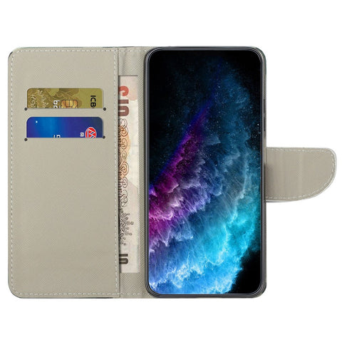 For OnePlus 10T 5G / Ace Pro 5G Scratch-resistant Pattern Printing Anti-fall Case Cross Texture PU Leather Wallet Cell Phone Shell with Stand