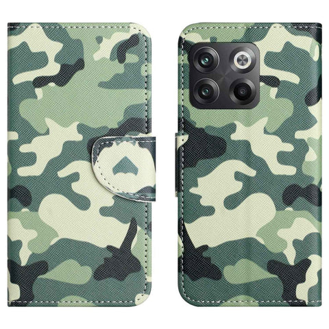 For OnePlus 10T 5G / Ace Pro 5G Scratch-resistant Pattern Printing Anti-fall Case Cross Texture PU Leather Wallet Cell Phone Shell with Stand